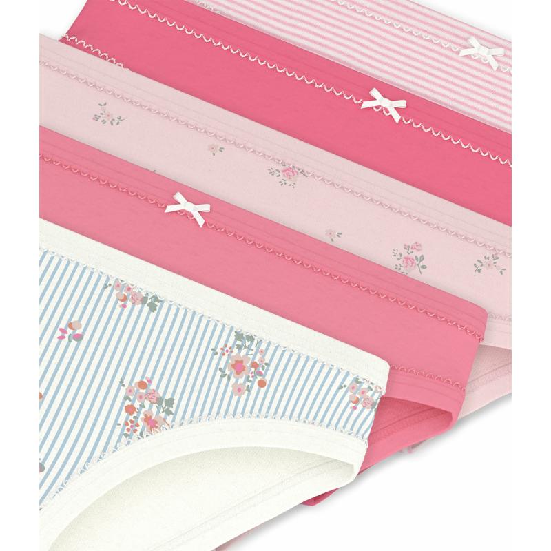 Petit Bateau Girl's Flower Print Briefs - Multicolor - 5 Pcs