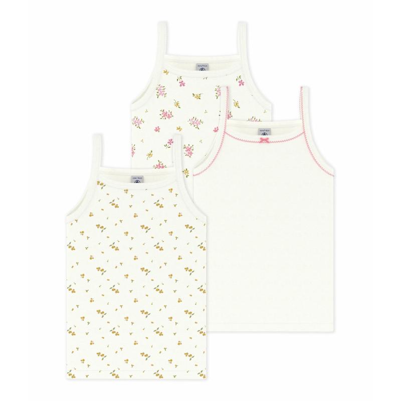 Petit Bateau Girl's Floral Print Tank Tops - Multicolor - 3 Pcs