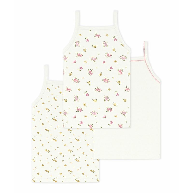 Petit Bateau Girl's Floral Print Tank Tops - Multicolor - 3 Pcs