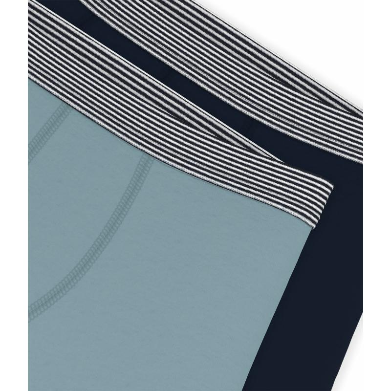 Petit Bateau Boy's Plain Boxers Navy/Teal - 2 Pcs