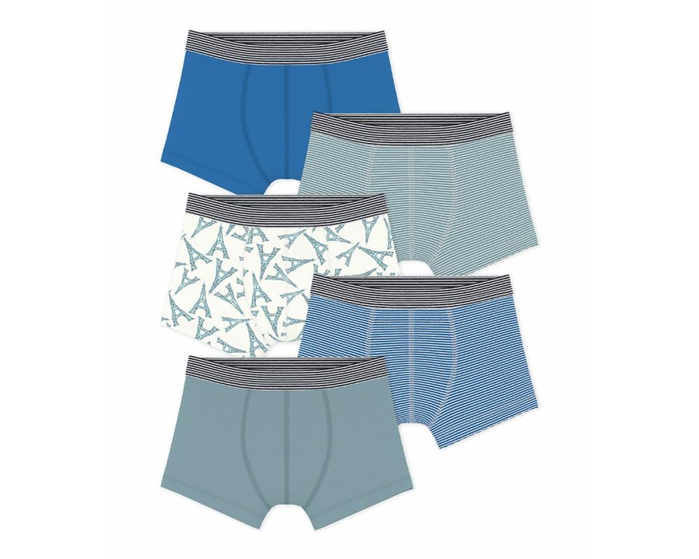 Petit Bateau Boy's Cotton Boxers - Multicolor - 5 Pcs
