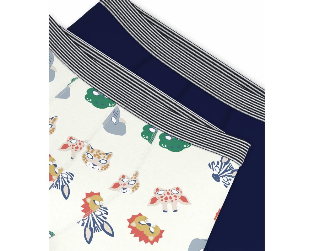 Petit Bateau Boy's Elasticated Cotton Boxers - Multicolor - 2 Pcs