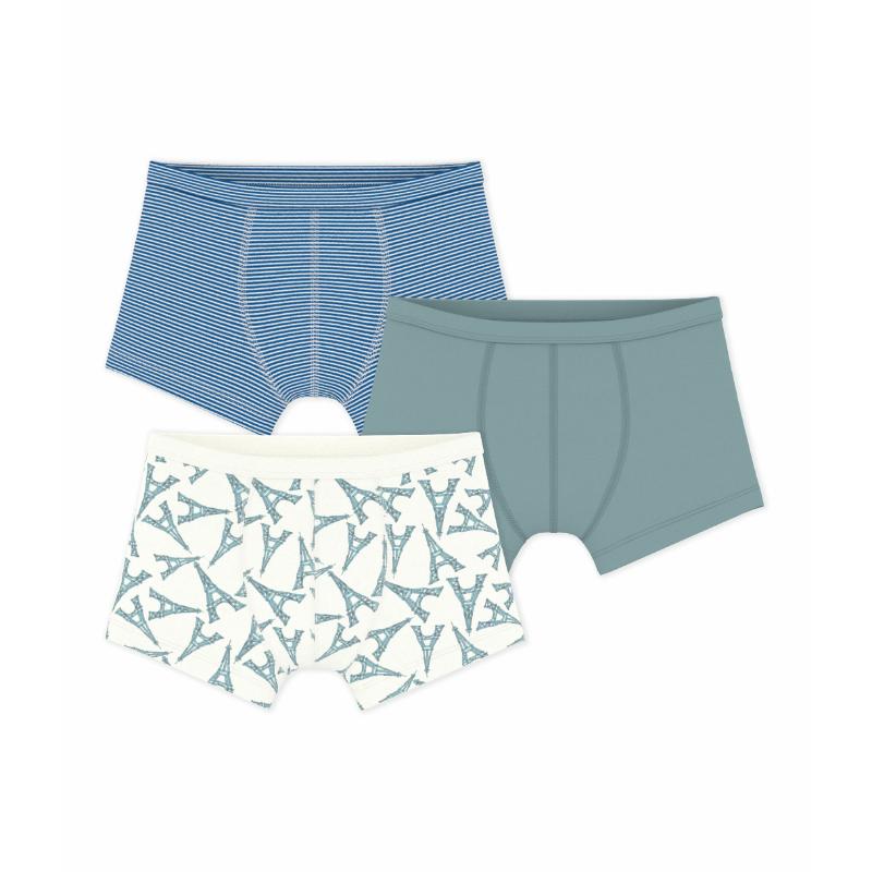 Petit Bateau Boy's Eiffel Tower Boxers - Multicolor - 3 Pcs