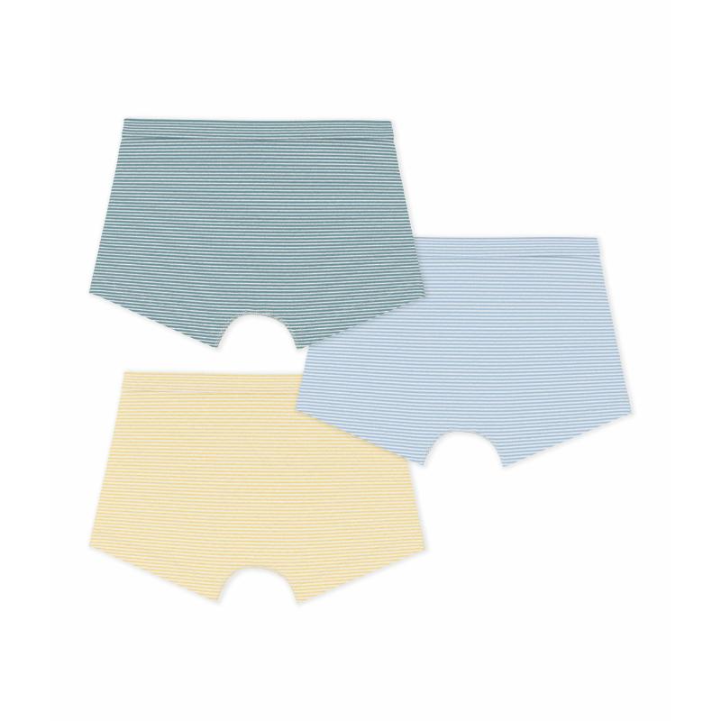 Petit Bateau Boy's Stripy Boxers with Covered Waistbands - Multicolor - 3 Pcs