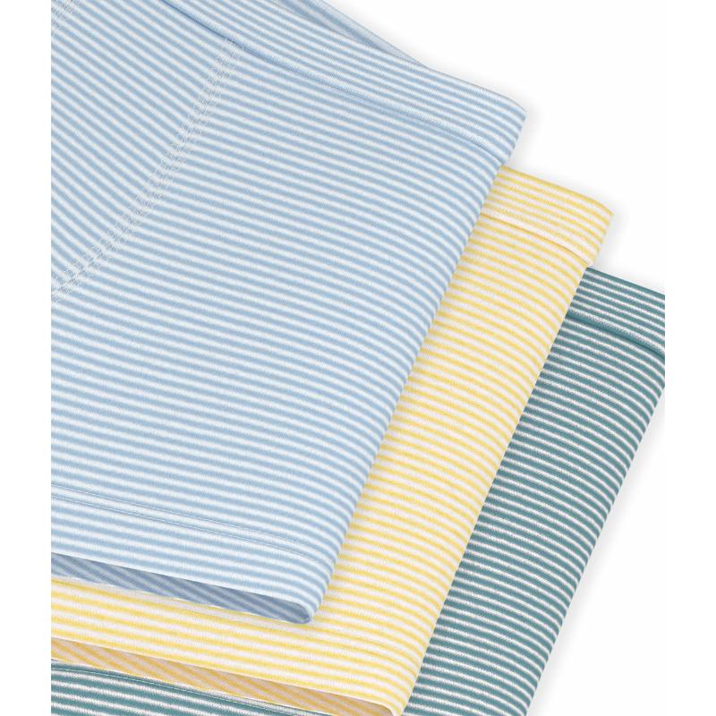 Petit Bateau Boy's Stripy Boxers with Covered Waistbands - Multicolor - 3 Pcs
