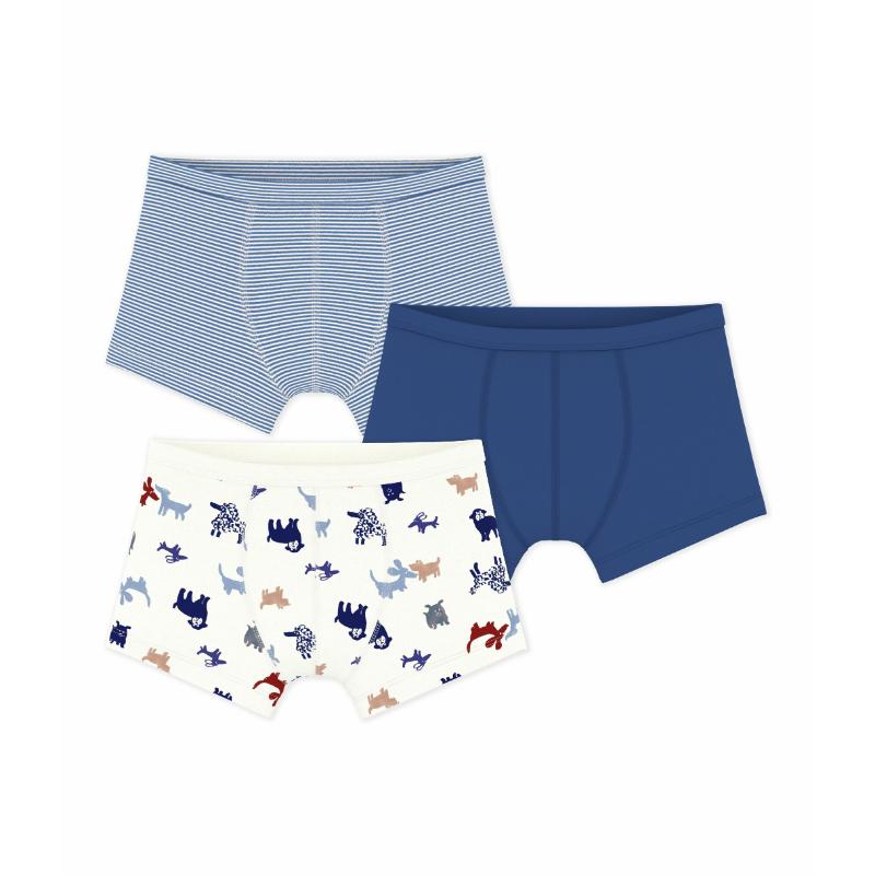 Petit Bateau Boy's Dog Print Boxers - Multicolor - 3 Pcs