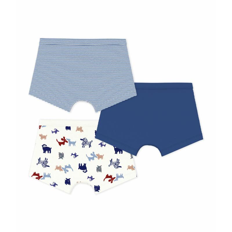 Petit Bateau Boy's Dog Print Boxers - Multicolor - 3 Pcs