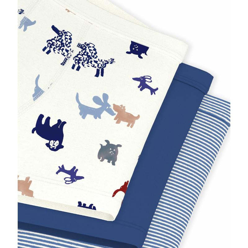 Petit Bateau Boy's Dog Print Boxers - Multicolor - 3 Pcs