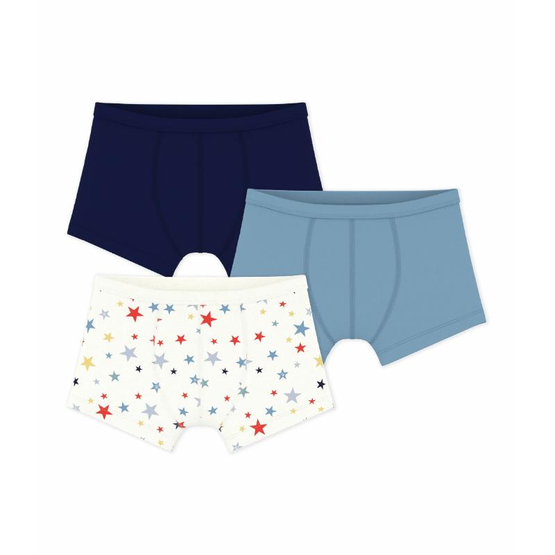 Petit Bateau Boy's Star Printed Boxers - Multicolor - 3 Pcs