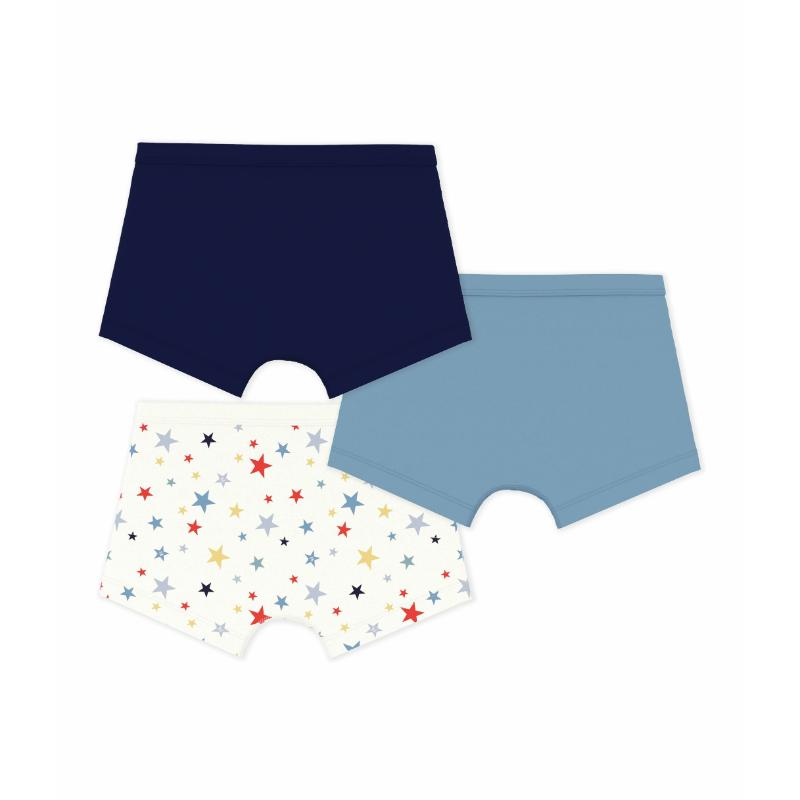 Petit Bateau Boy's Star Printed Boxers - Multicolor - 3 Pcs