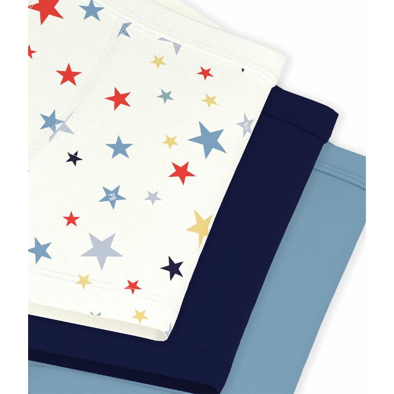 Petit Bateau Boy's Star Printed Boxers - Multicolor - 3 Pcs