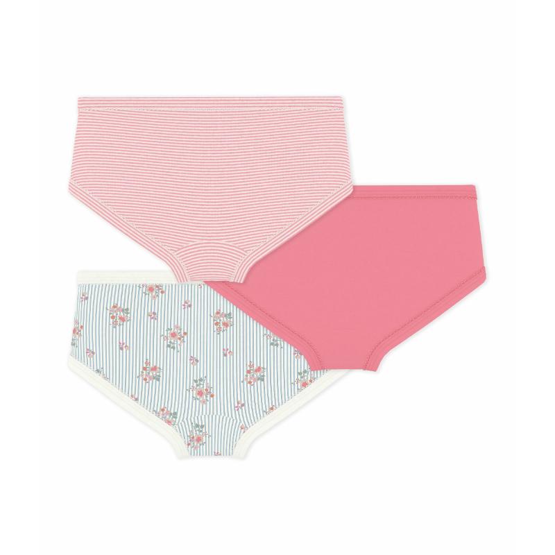Petit Bateau Girl's High Waisted Floral Printed Briefs - Multicolor - 3 Pcs