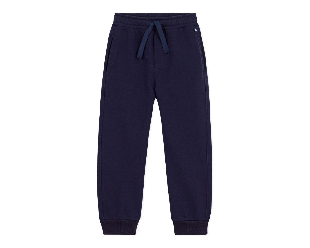 Petit Bateau Boys Plain Cotton Jogging Bottoms - Blue