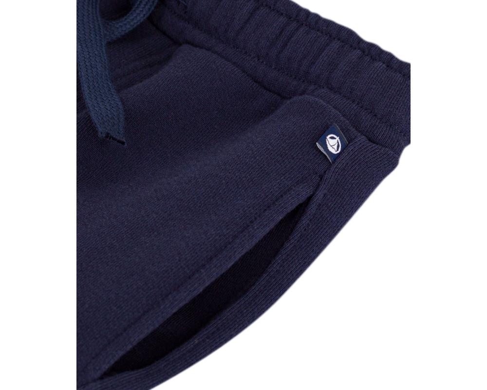 Petit Bateau Boys Plain Cotton Jogging Bottoms - Blue
