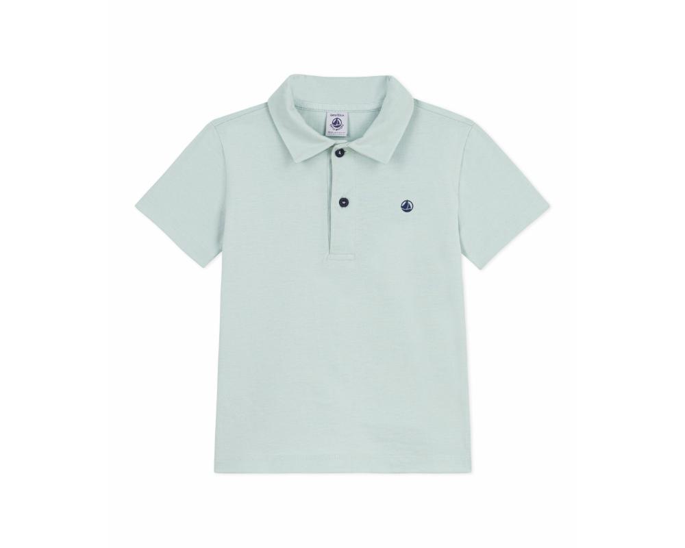 Petit Bateau - Boy's Cotton Short-Sleeved Polo Shirt - Blue