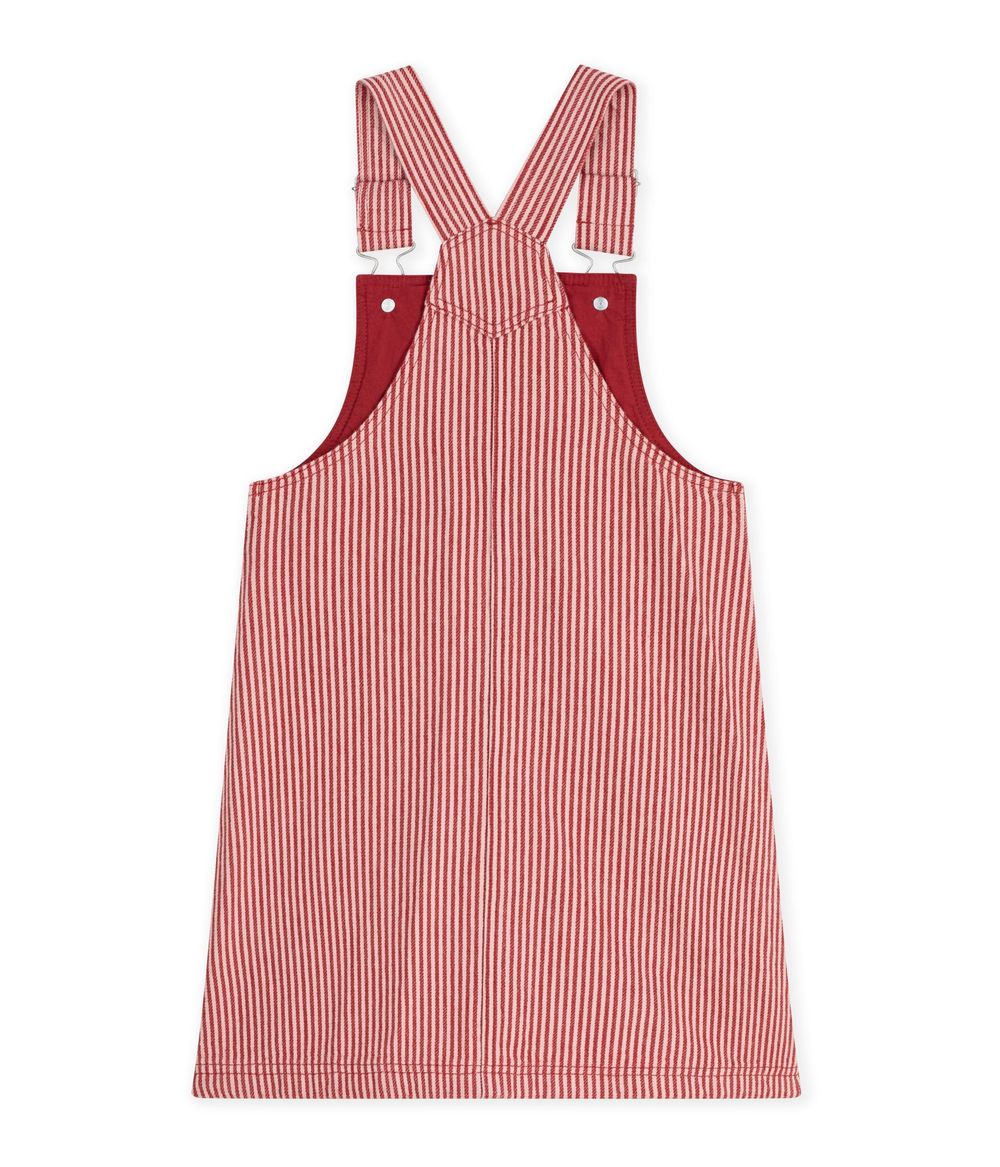 Petit Bateau - Stripy Cotton Pinafore Dress - Chili/Rose