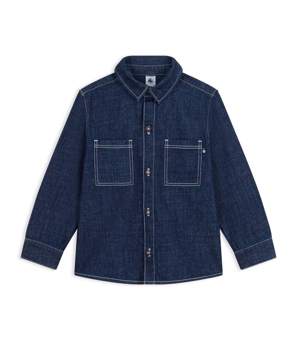 Petit Bateau - Plain Denim Shirt - Blue
