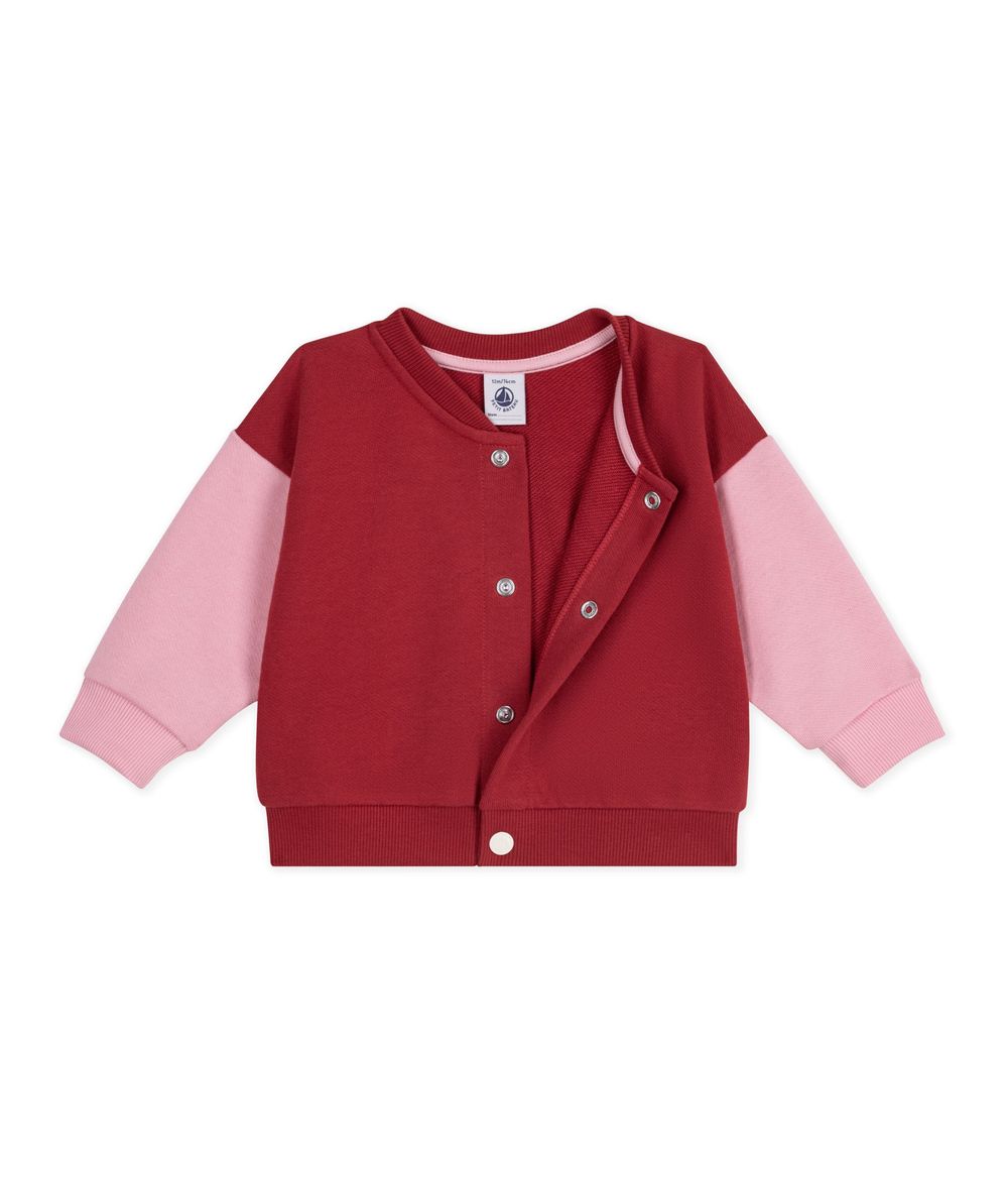 Petit Bateau - Baby Girl's Two-Tone Cotton Jacket - Chili/Charmi