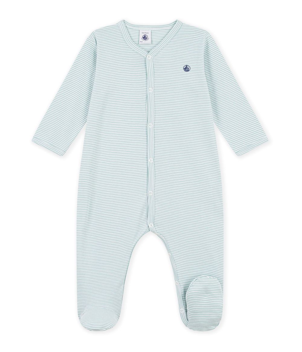 Petit Bateau - Pinstriped Cotton Sleepsuits - Bob/Marshmallow