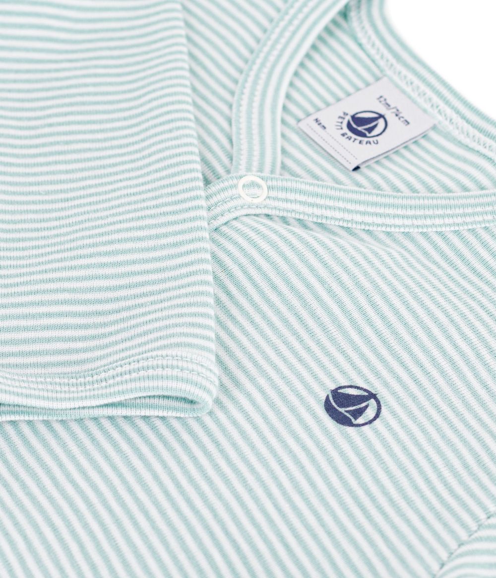 Petit Bateau - Pinstriped Cotton Sleepsuits - Bob/Marshmallow