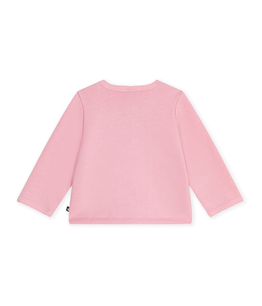 Petit Bateau - Baby Girl's Heart Badge Plain Cotton Cardigan