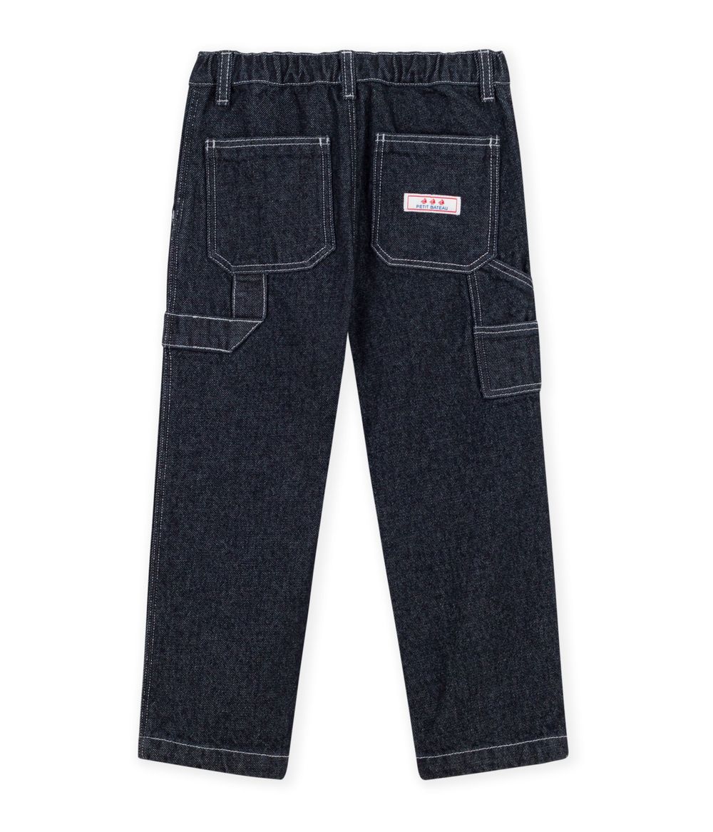 Petit Bateau - Boy's Carpenter Style Jeans - Denim Brut Fonce