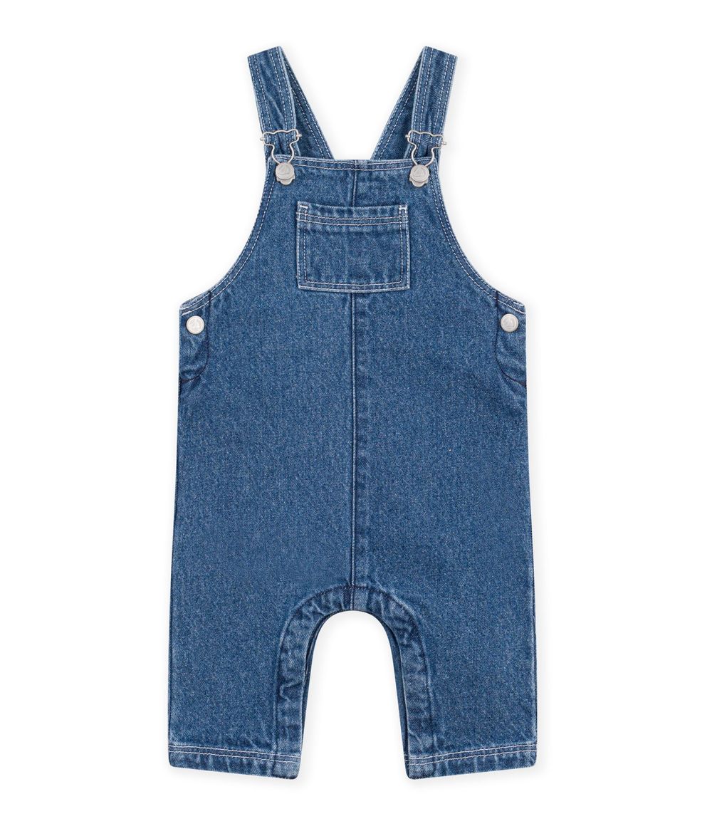 Petit Bateau - Baby Boy's Long-Leg Dungaree - Denim Moyen