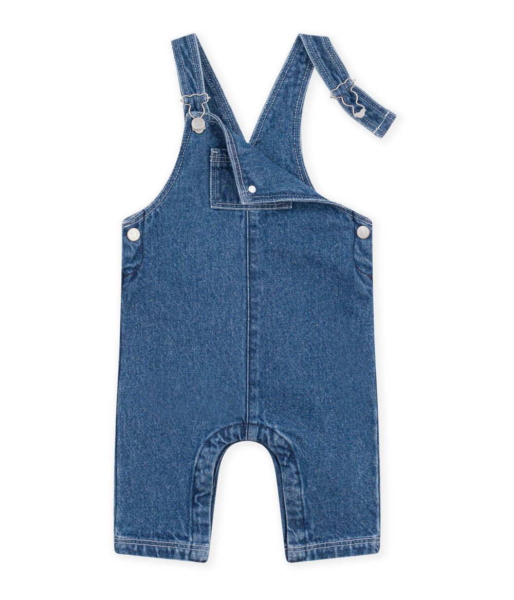 Petit Bateau - Baby Boy's Long-Leg Dungaree - Denim Moyen
