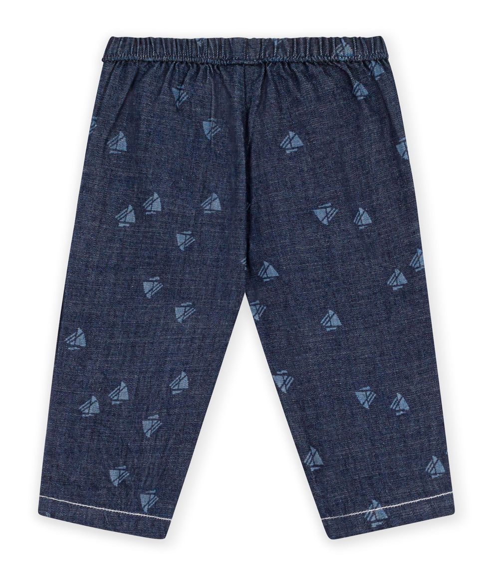 Petit Bateau - Boat Printed Denim Trousers - Denim Brut/Milk