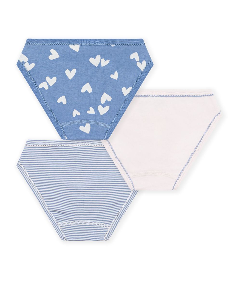 Petit Bateau - 3pc-Set - Girls Plain & Printed Cotton Underpants - Multicolor