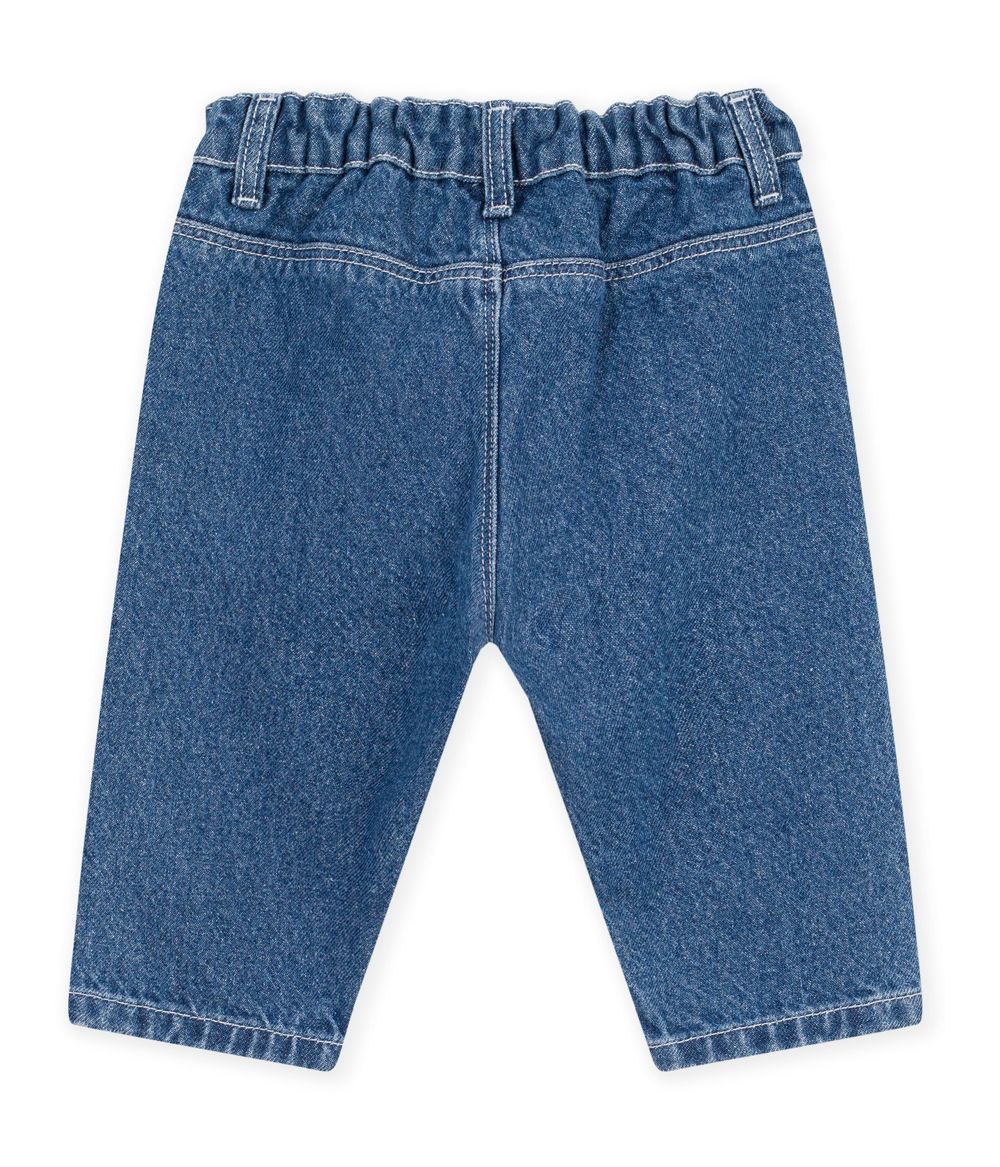 Petit Bateau - Baby Boy Plain Denim Trousers - Denim Moyen