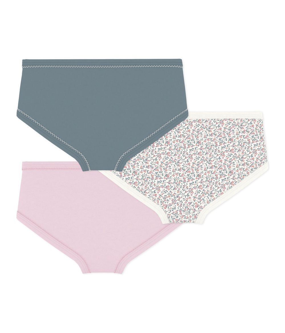 Petit Bateau - 3pc-Set - Girls High-Waisted Cotton Underpants - Multicolor