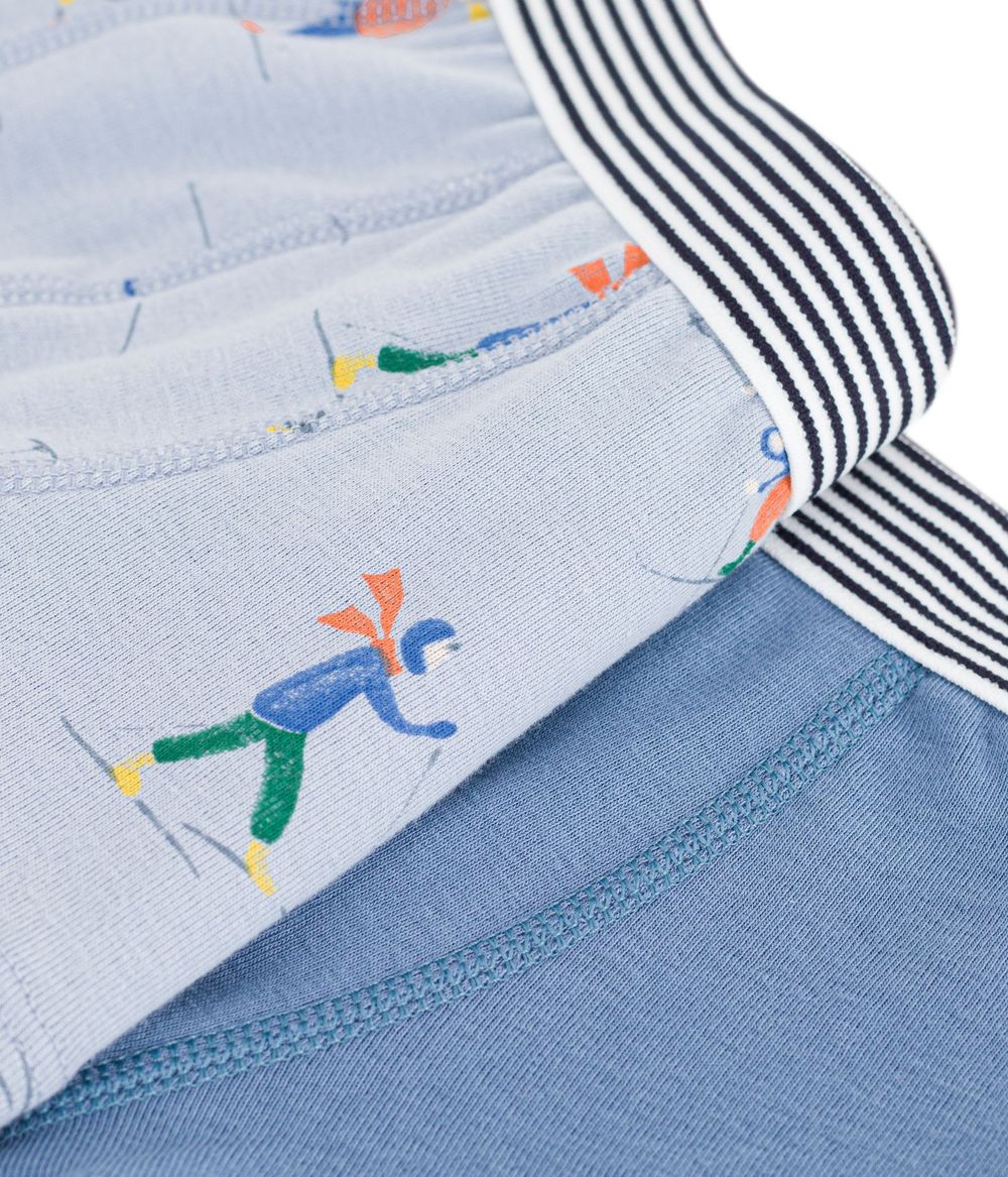 Petit Bateau - 2pc-Set - Boys Skier-Print Cotton Boxers - Multicolor