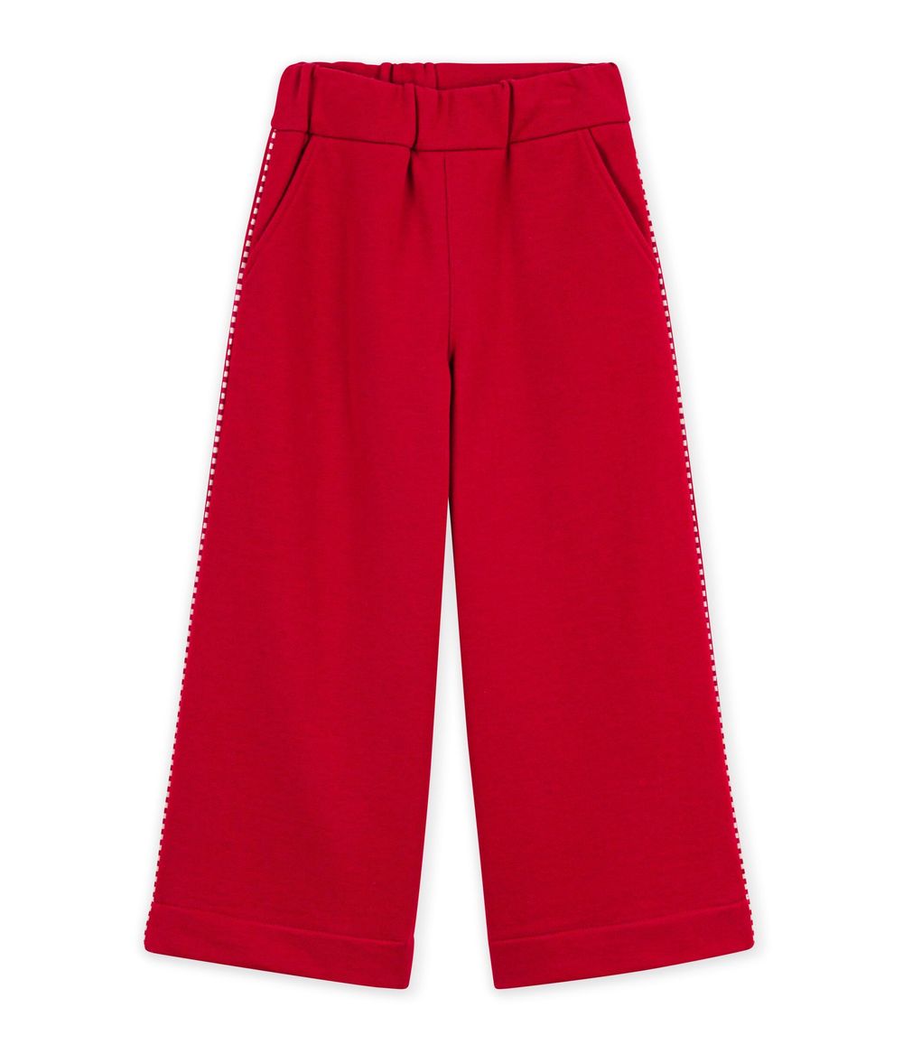 Petit Bateau - Girl's Wide-Leg Jogging Bottoms - Chili