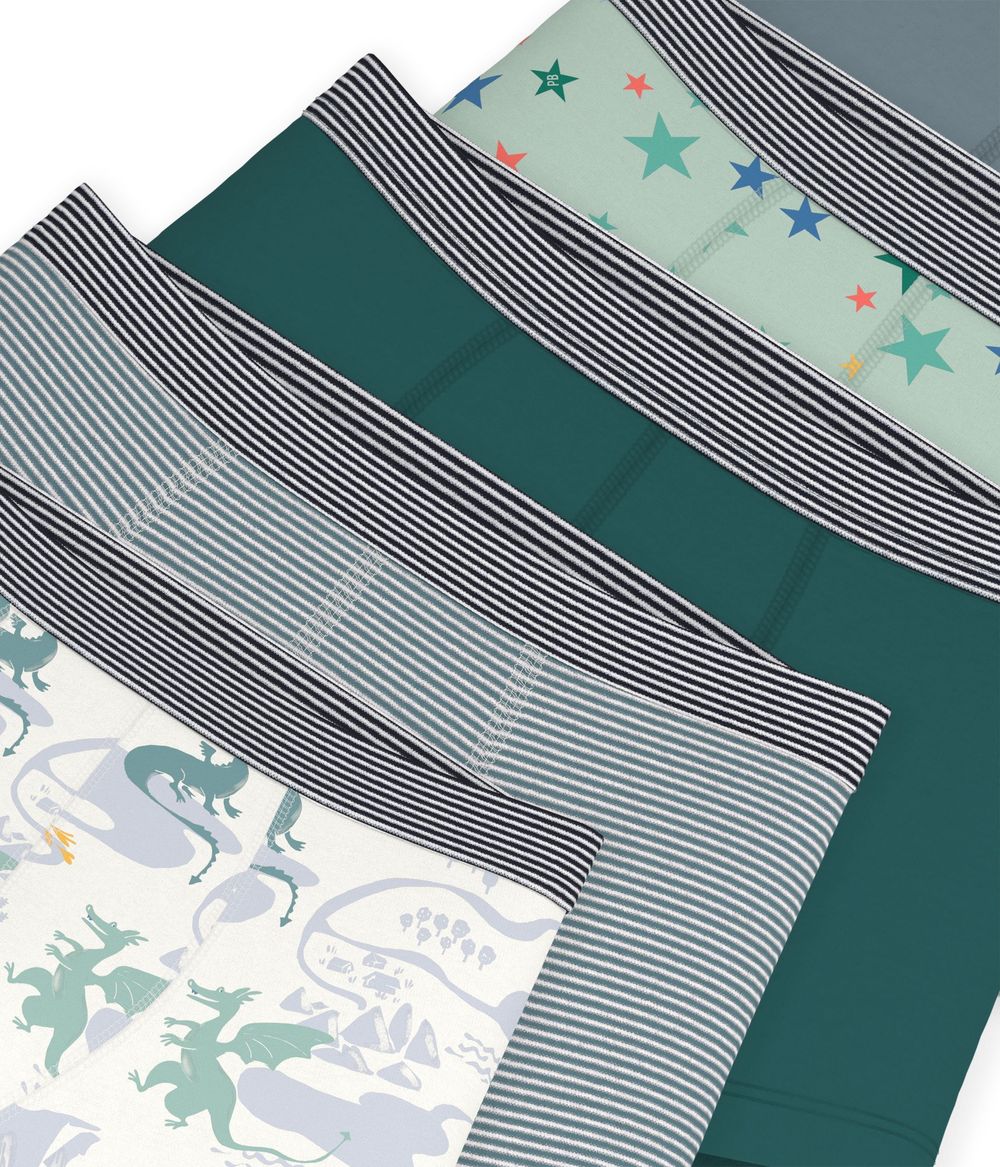 Petit Bateau - 5pc-Set - Boys Multi Print Cotton Boxers - Multicolor