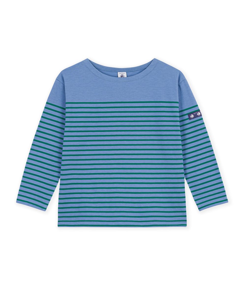 Petit Bateau - Boy's Long Sleeves Breton Top - Riviera/Evergreen