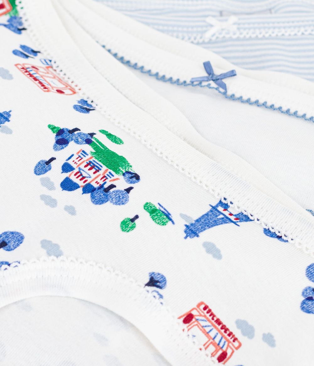 Petit Bateau - 3pc-Set - Girls Paris-Print Cotton Underpants - Multicolor