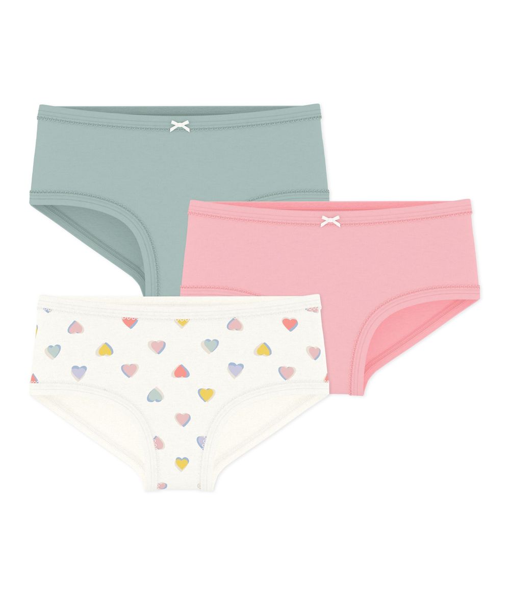 Petit Bateau - 3pc-Set - Girls Cotton High-Waist Underpants - Multicolor
