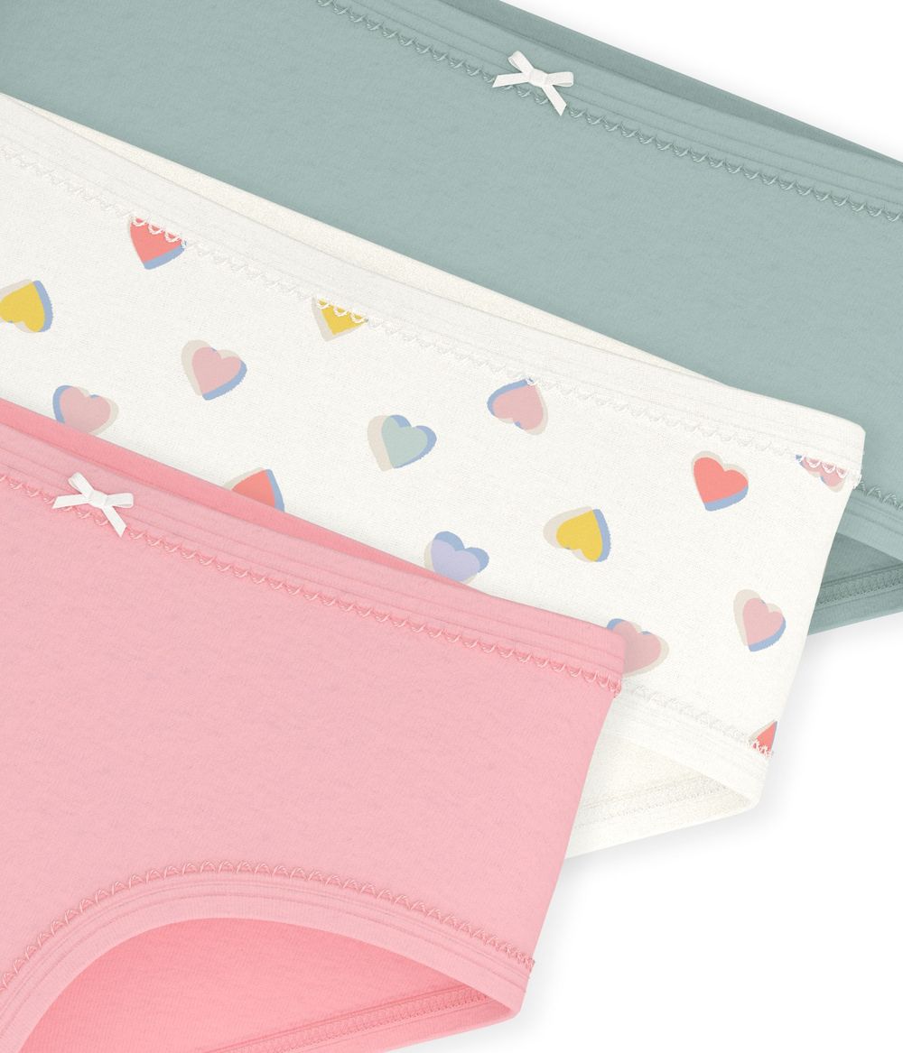 Petit Bateau - 3pc-Set - Girls Cotton High-Waist Underpants - Multicolor
