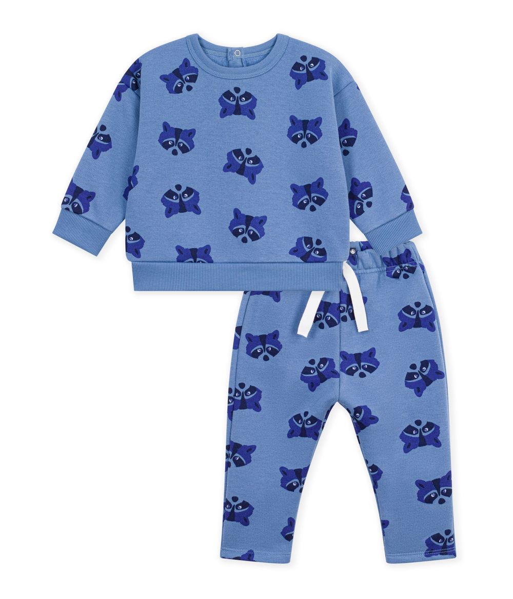 Petit Bateau - 2pc-Set - Animal Printed Sweatshirt & Trousers - Multicolor