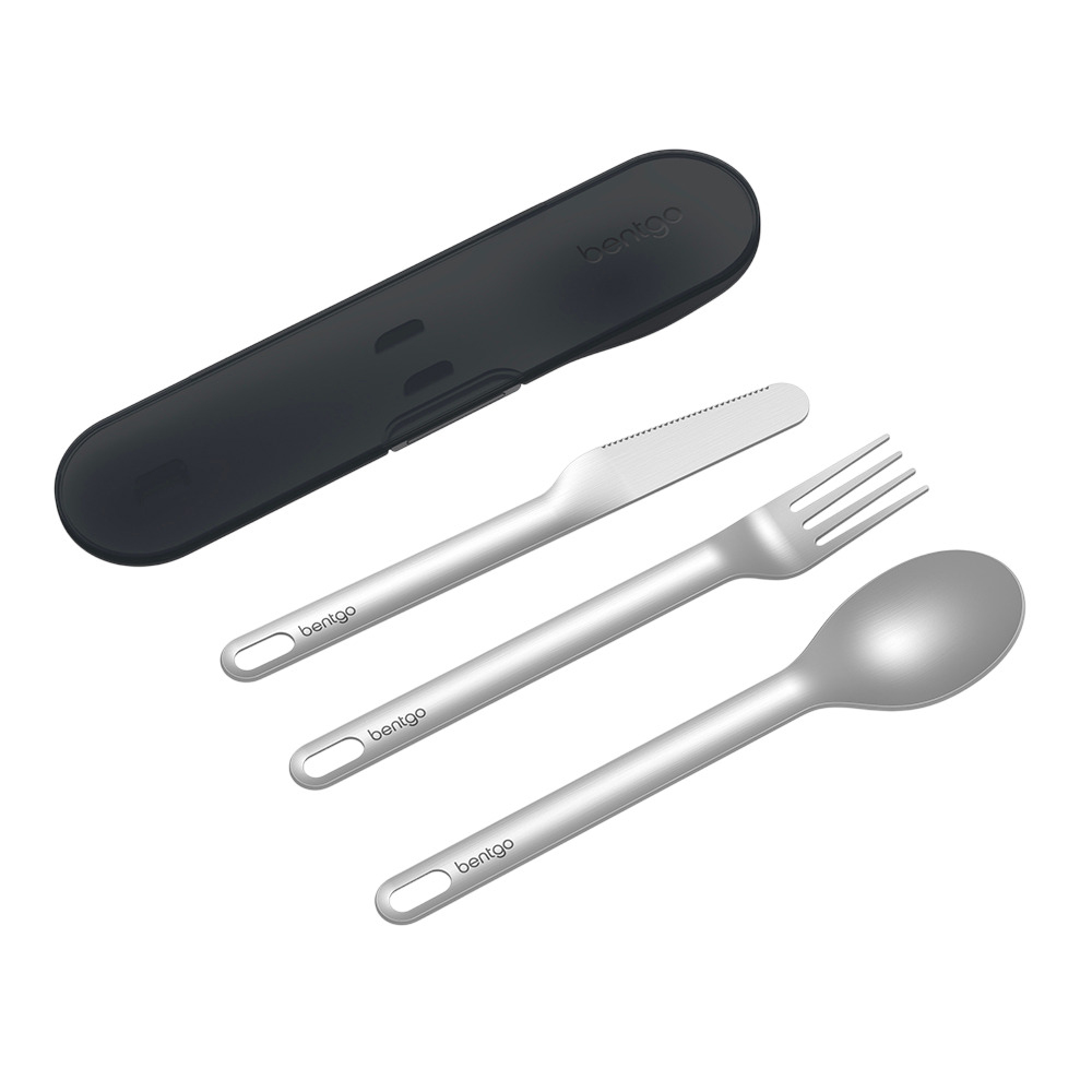 Bentgo - Stainless Steel Utensil Set - 4 Pcs - Carbon Black