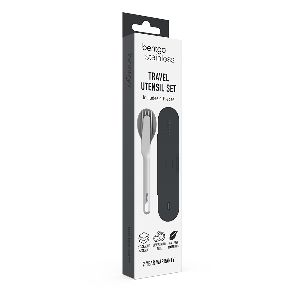Bentgo - Stainless Steel Utensil Set - 4 Pcs - Carbon Black