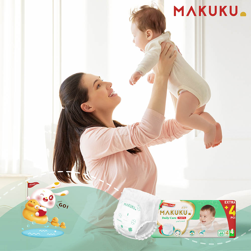 Makuku - Daily Care Diaper Pants - Jumbo Pack - Size 4 - 9-14 kg - Pack of 6 - 288 Count