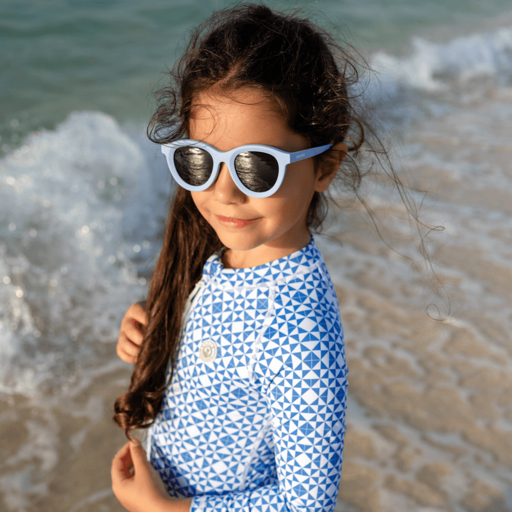 Badawii Beachwear Girl's Long Sleeves Swimsuit Mediterranean Tiles