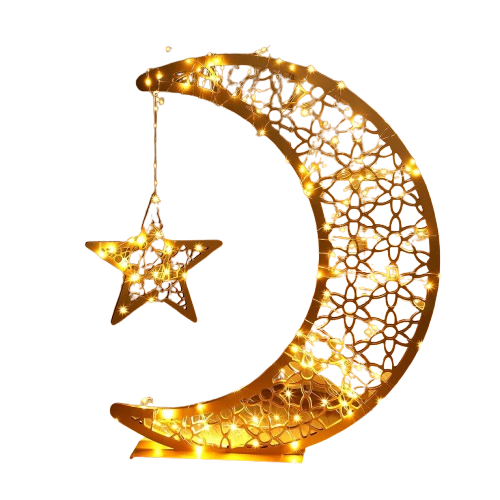 مايندست - زينة رمضان هلال ونجمة - ذهبي