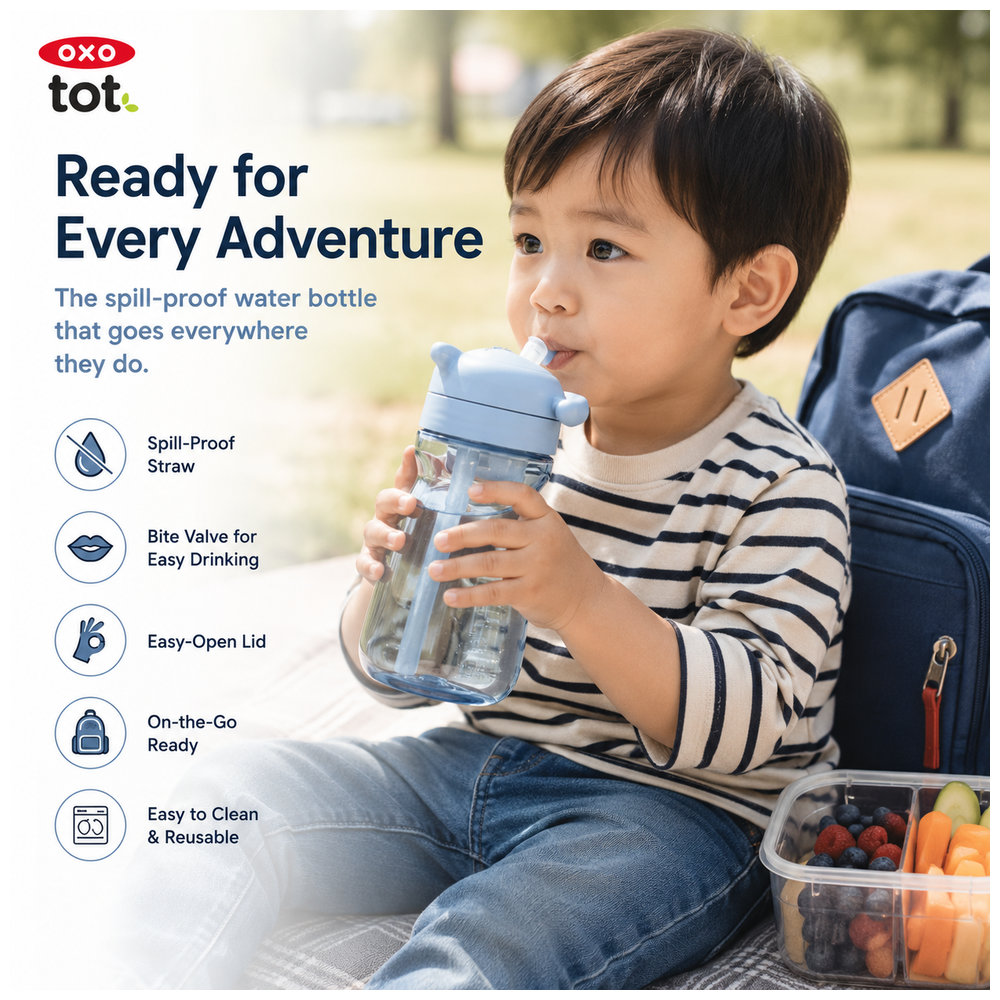 Oxo - Tot - Adventure Water Bottle - Blossom - 354ml