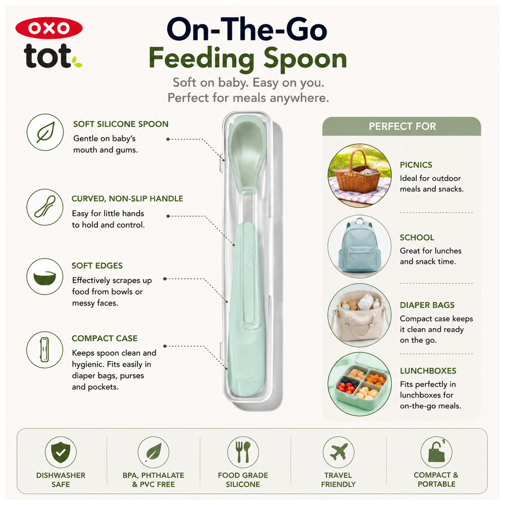 Oxo-Tot On The Go Feeding Spoon - Blossom