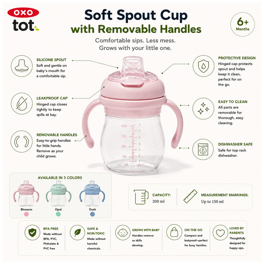 Oxo - Tot - Transitions Soft Spout Sippy Cup - Blossom - 177ml