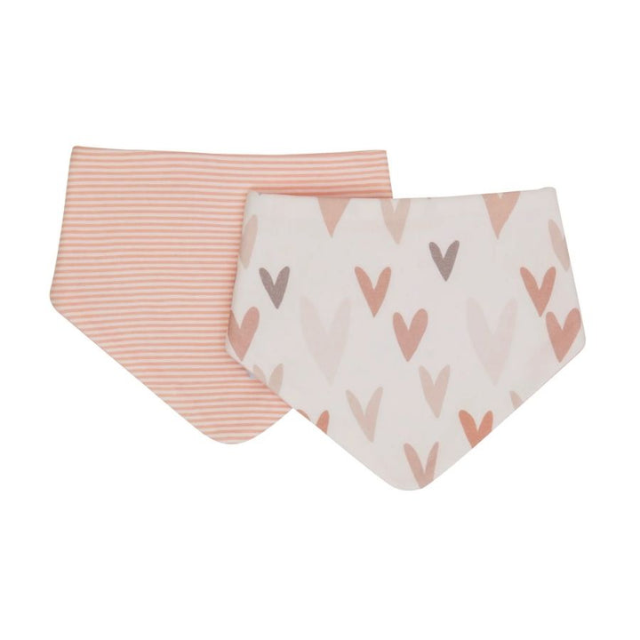 All4Ella - Reversible Bandana Bibs - Hearts - 2 Pcs