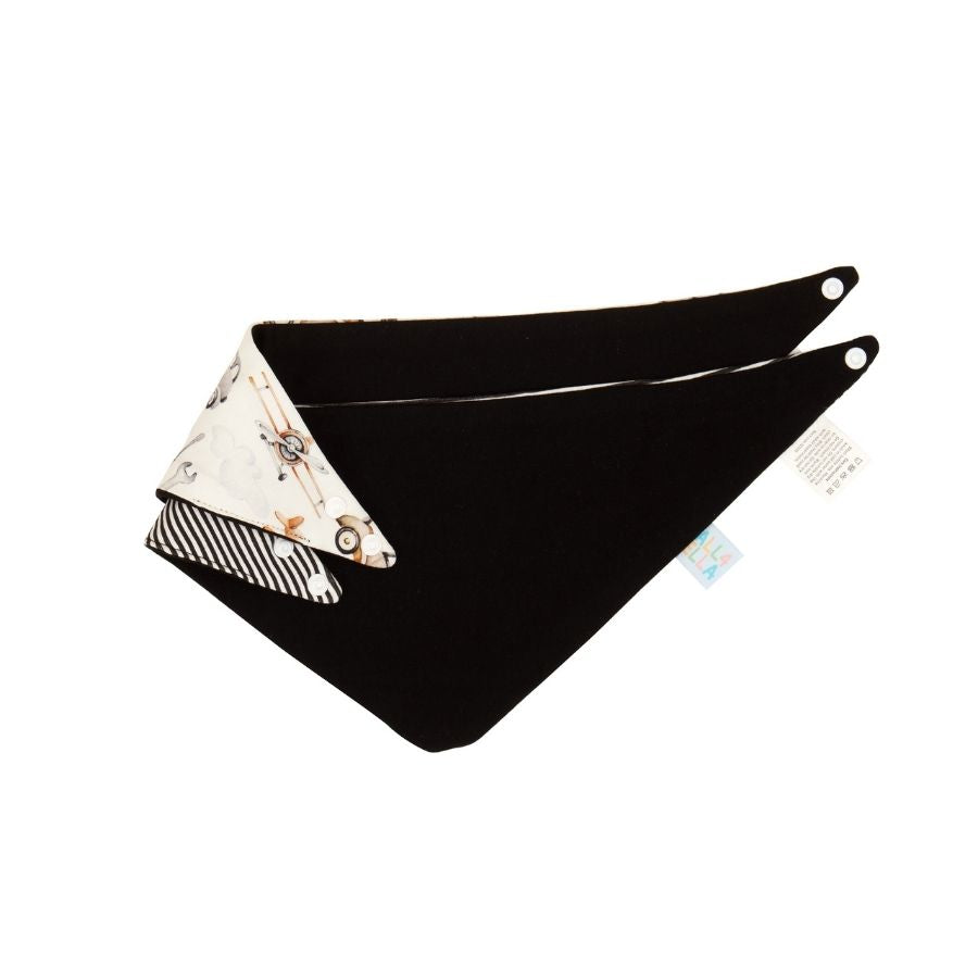 All4Ella - Reversible Bandana Bibs - Lined Vehicle - 2 Pcs